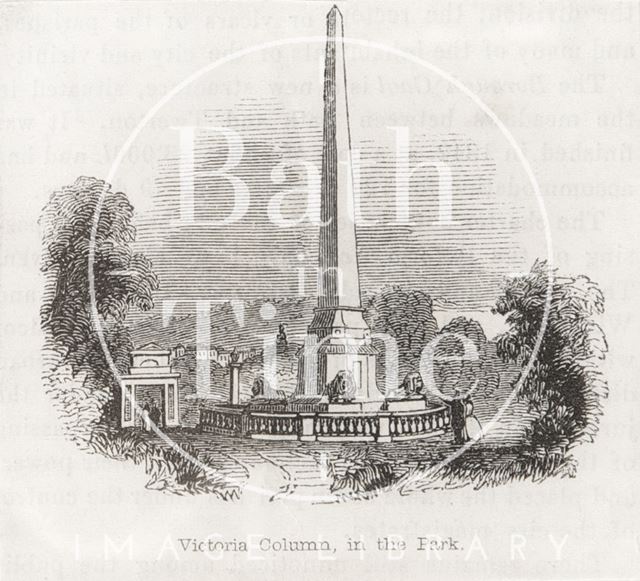 Victoria Column, in the park, Bath 1845