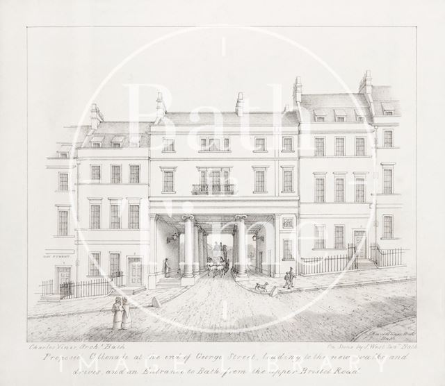 Proposed Colonnade at the End of George Street, Leading to the new Walks and Rides and an Entrance to Bath from the Upper Bristol Road c.1821