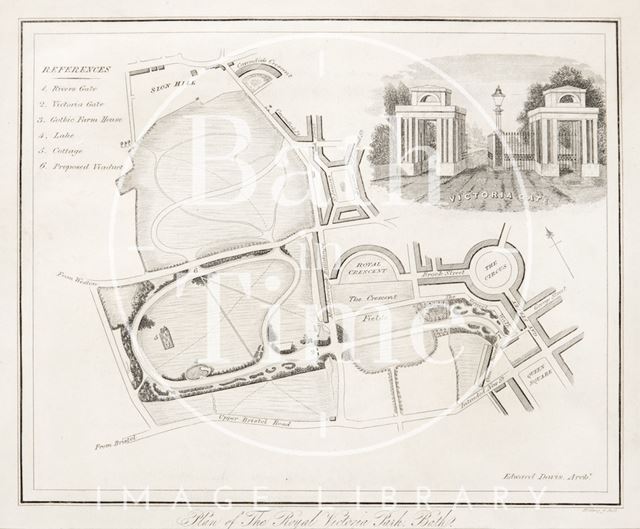 Plan of the Royal Victoria Park, Bath 1856