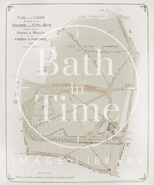 Plan of the estate belonging to the Freemen of the City of Bath situate in the Parish of Walcot in the County of Somerset 1875