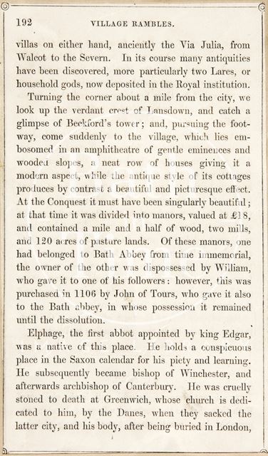 A page from Rambles about Bath and its Neighbourhood 1847