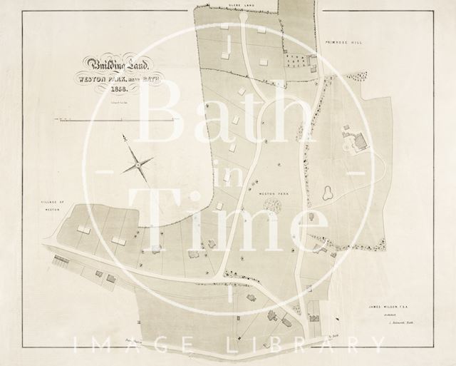 Plan of building land Weston Park near Bath 1856