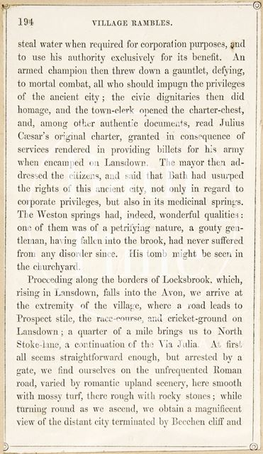 A page from Rambles about Bath and its Neighbourhood 1847