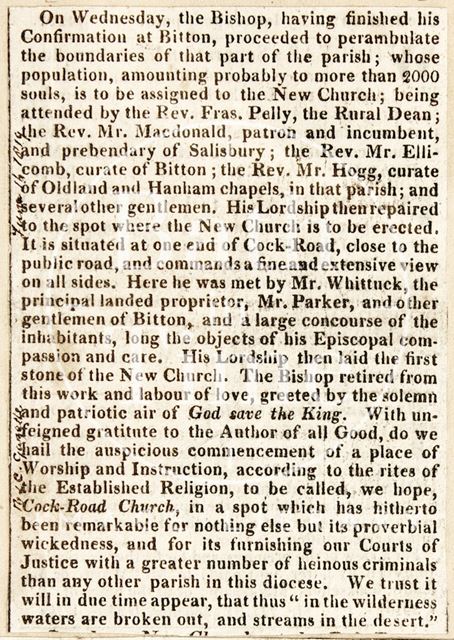 The consecration at Bitton Church, Gloucestershire 1819