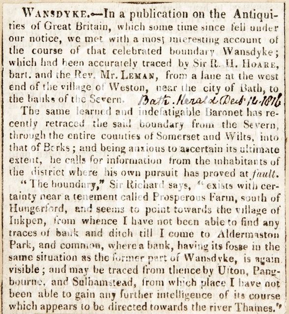 The Wansdyke, Bath 1816