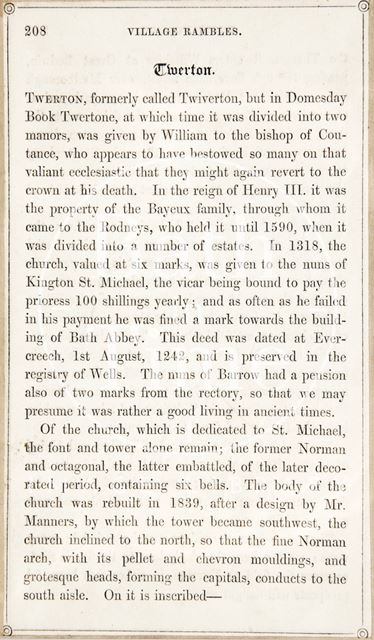 A page from Rambles about Bath and its Neighbourhood 1847