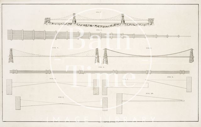 Plans of Mr. Dredge's suspension bridge, Bath 1840