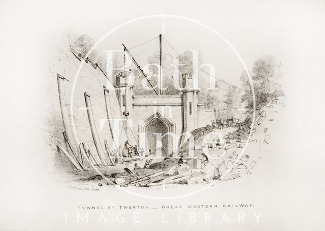 Tunnel at Twerton, building the Great Western Railway, Bath c.1846