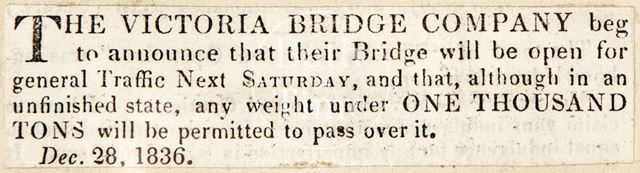 The Victoria Bridge will be opened, Bath 1836