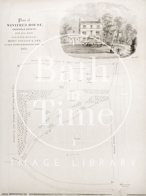 Plan of Winifred House, Sion Hill, Bath 1851