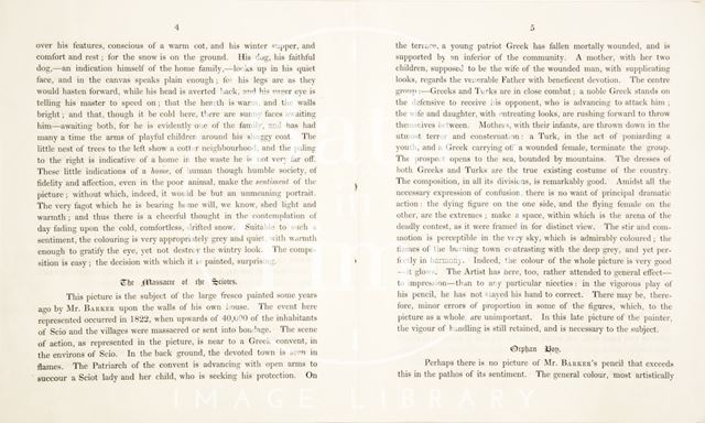 Pamphlet: Memoranda, relative to the original and celebrated picture of the Woodman, the massacre of the Sciotis, also other pictures and sketches from nature 1846