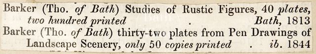 List of works of art by Thomas Barker of Bath c.1850