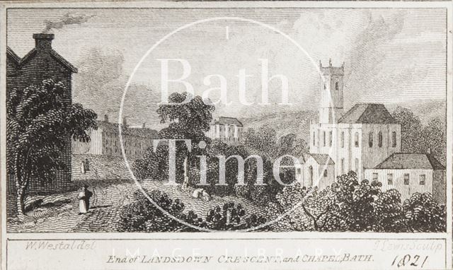 End of Lansdown Crescent and Chapel, Bath 1821