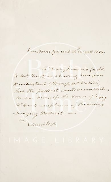 A handwritten letter 1854