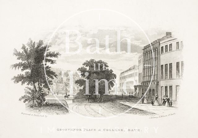 Grosvenor Place & College, Bath c.1845