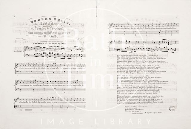 Sheet Music entitled 'Modern Music' by Rev. J. Bowen