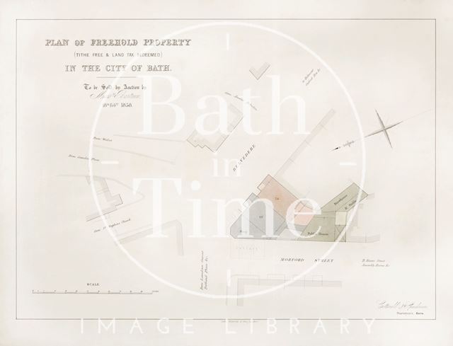 Plan of Freehold Property (Tithe Free and Land Text Redeemed) in the City of Bath 1858