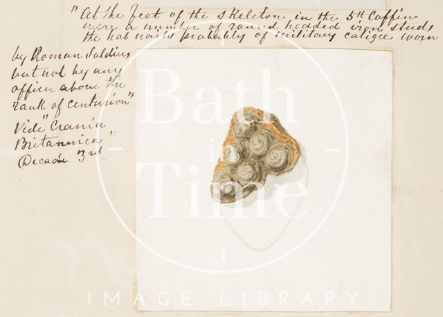 Sketch of iron studs found in Bath 1852