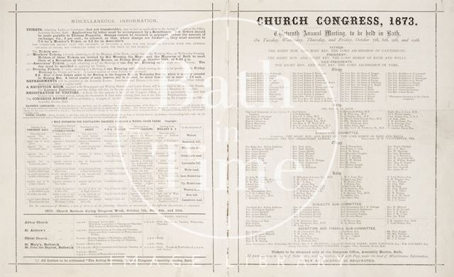 Appeal to the Reception Committee for accommodation for the visitors from the Church Congress 1873