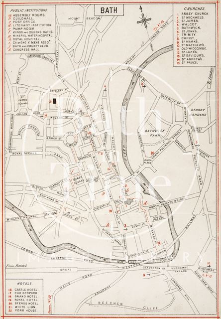 Map of Bath City Centre 1873