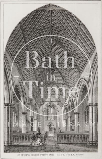 St. Andrew's Church, Walcot. Sir G. Gilbert Scott, architect, Bath c.1874