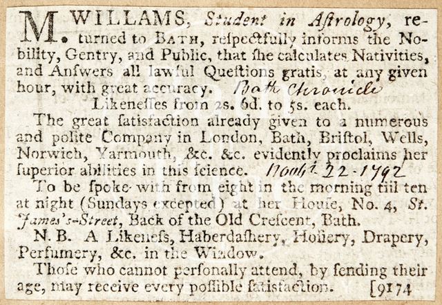 M. Williams' Consultation Sessions 1792