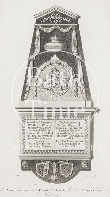 Monument erected in the chancel of the beautiful Church of St. Stephen, Walbrook, London 1773