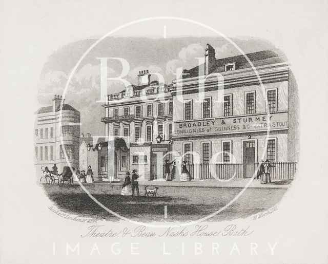 Theatre and Beau Nash's House, Bath 1861