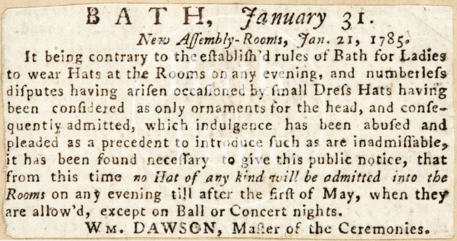 The rules and etiquette of the Lower Assembly Rooms, Bath 1785