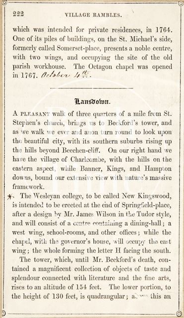 A page from Rambles about Bath and its Neighbourhood 1847