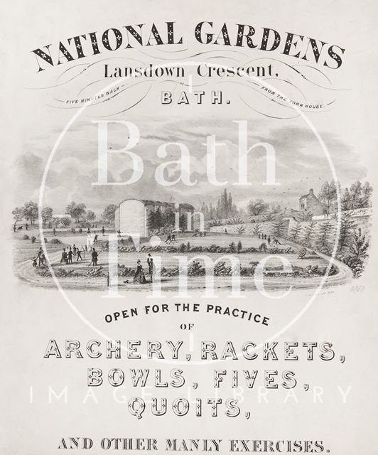 Poster for the National Gardens of Lansdown Crescent, Bath 1850