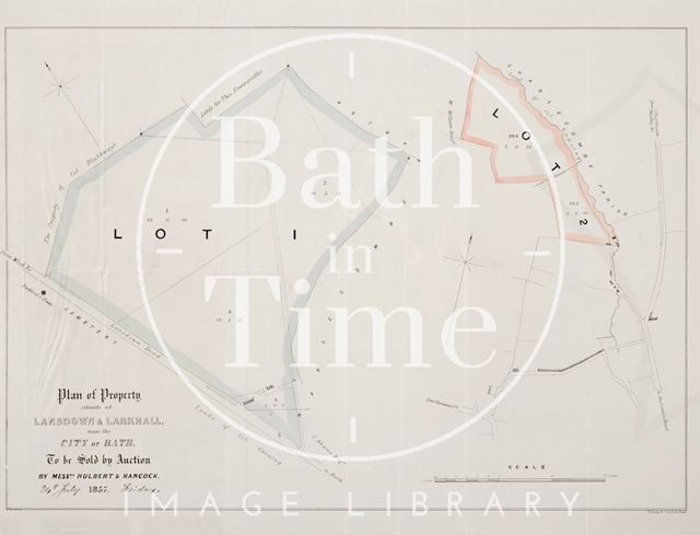 Plan of property at Lansdown and Larkhall, Bath 1857