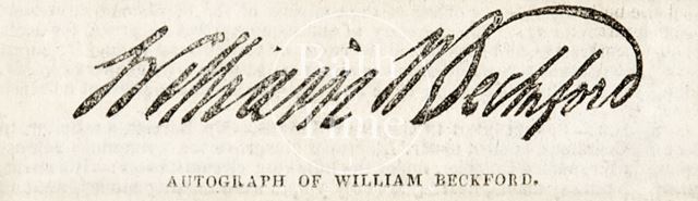 Copy of autograph of William Beckford