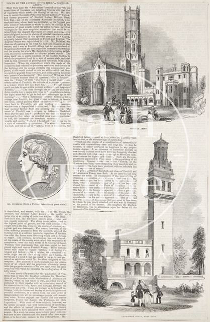 Article concerning the death of William Beckford 1844