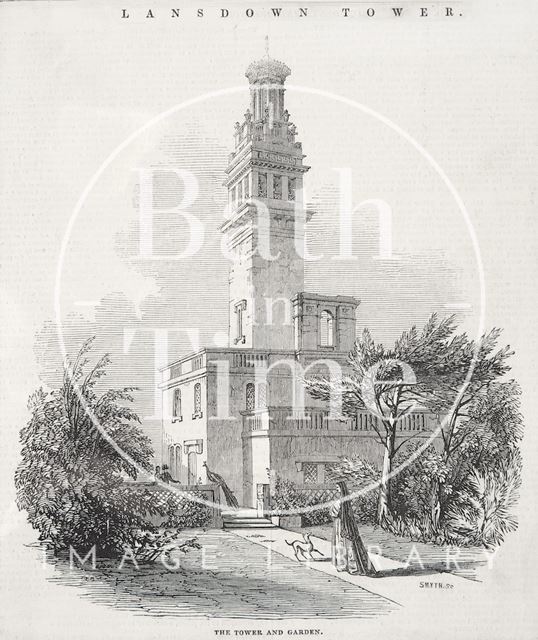 The Tower (Beckford's) and Garden, Bath 1845