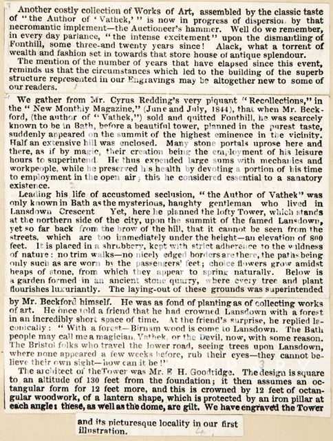 The auctioning of art previously belonging to William Beckford c.1840