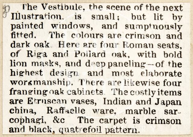 The Vestibule, Beckford's Tower, Bath 1844