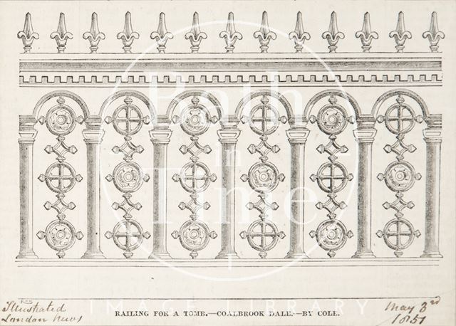 The railing for a tomb at Lansdown Cemetery, Bath 1851