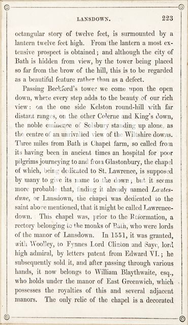 A page from Rambles about Bath and its Neighbourhood 1847