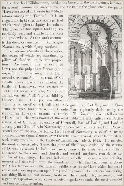 Article concerning the church of Kilkhampton, Cornwall