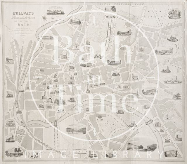 Hollway's Illustrated Plan of the City of Bath 1848