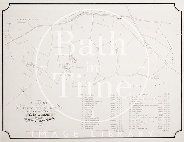 A Map of Hamswell Estate, in the Parish of Cold Ashton, in the County of Gloucester c.1855