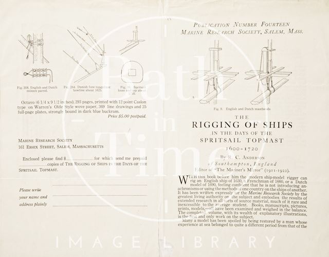 A Pamphlet on the Rigging of Ships 1600-1720