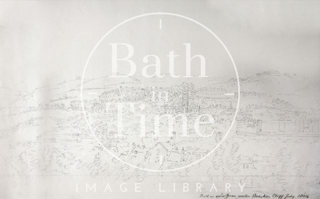 Bath as seen from under Beechen Cliff 1804