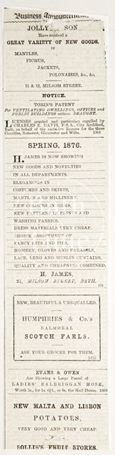 Various Bath advertisements 1876