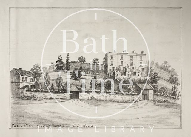 Entry Hill, back of houses in Wells Road, Bath c.1850