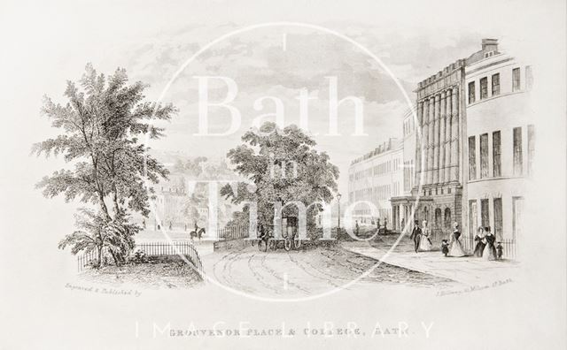 Grosvenor Place & College, Bath c.1845