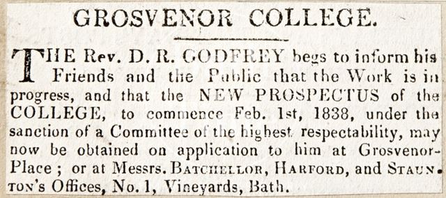 A new prospectus Grosvenor College, Bath 1838