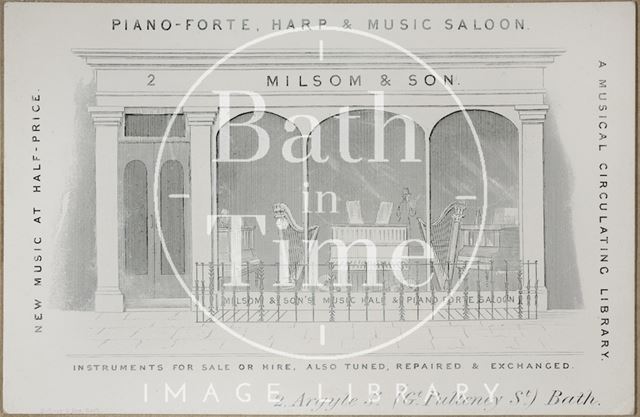 Milsom & Son, 2, Argyle Street (Great Pulteney Street), Bath c.1850