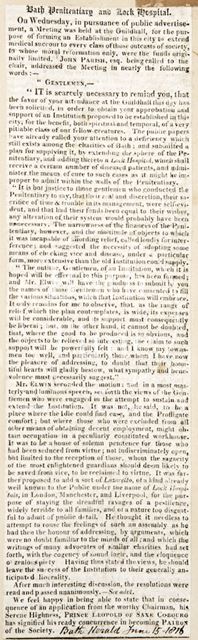 A meeting at the Guildhall concerning the new Bath penitentiary 1815